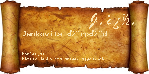 Jankovits Árpád névjegykártya