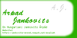 arpad jankovits business card